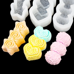 Molde de silicona para tartas de mousse o velas en forma de corazón estrella y bola