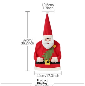 Detail view of Santa Claus chair cover with dimensions 92x44cm for festive home decor