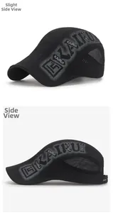 Close-up of quick-dry mesh fabric and lateral KAIRUI logo on black outdoor sun cap