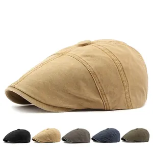 Vintage Flatcap Aus Gewaschener Baumwolle Ivy Hat Für Herren Damen Atmungsaktive Retro Schiebermütze Britischer Stil