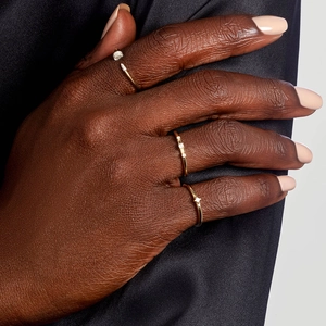 Elegant 925 sterling silver gold rings set for women with shimmering micro-pave diamonds