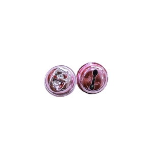 Pink vacuum-plated round metal bells for DIY jewelry and pet collar decorations