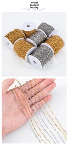 Vista dettagliata delle catene a maglie in acciaio inossidabile placcato oro e argento per DIY