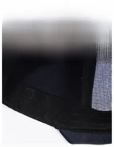 Detail of the widened sweatband and breathable mesh lining of the baseball cap