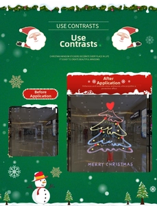 Comparaison de stickers de sapin de Noël montrant l'effet avant et après l'application