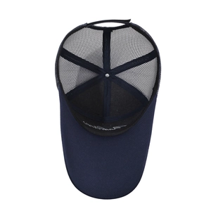 Navy blue breathable mesh baseball cap with sun protection for men in high-quality fabric