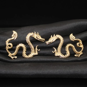 Golden dragon-shaped alloy pendants for bridal hairpins and DIY ancient style jewelry