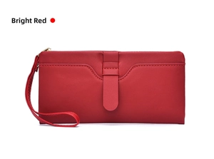 Women long wristlet wallet red PU leather large capacity card holder clutch bag 2026 new