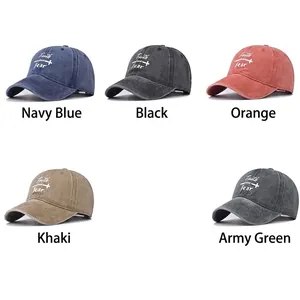 Vintage washed cotton baseball caps with Faith Over Fear embroidery in five colors