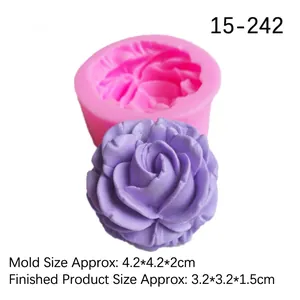 3D Rose Flower Fondant Cake Mold Silicone Baking Tool For Chocolate Soap Candle Making DIY Crafting Pink