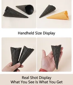Gedetailleerde wafeltextuur van realistische PVC-ijshoorntjes voor DIY en decoratie