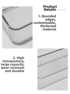 Close-up of durable transparent storage box showing thick material and rounded edges