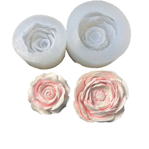 3D flower silicone molds for resin casting and aroma gypsum crafts on white background
