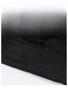 Detail view of the wide sweatband design and breathable knit texture inside the black cap