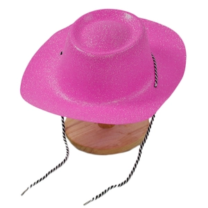 Sombrero de Vaquero Con Purpurina Brillante Western Fedora Sombrero de Disfraz Con Cordón Ajustable Para Carnaval Halloween Fiesta Baile