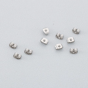 Polished stainless steel butterfly earring backs in silver for jewelry making