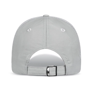 Light gray breathable mesh sun hat for outdoor cycling with adjustable metal buckle