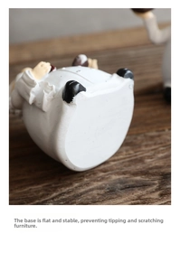 Flat and stable base of the resin chef figurine ensuring furniture protection