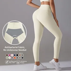 Women High Waist Tummy Control Yoga Pants Anti-Bacterial Seamless Leggings Butt Lift Slim Fit Gym Fitness Sport Bottom