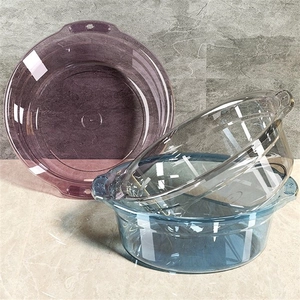 Transparent Washbasin Basin Thickened PP Plastic With Double Handles Hanging Hole For Face Washing Laundry Foot Soaking