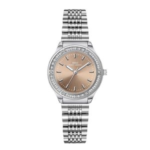 Women Quartz Watch Stainless Steel Strap Rhinestone Bezel Waterproof Analog Wristwatch Light Luxury Elegant