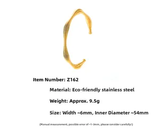 Detail view of wave spiral stainless steel bracelet with Z162 engraving and 6mm width