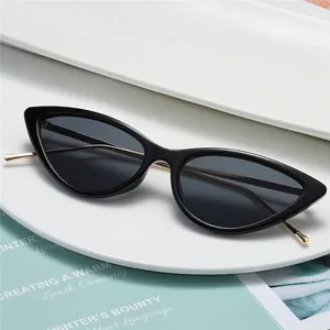Cat Eye Sunglasses Vintage Retro Plastic Frame Thin Metal Legs UV400 Protection Street Style Fashion Eyewear For Women