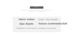 Detail card showing soft cotton fabric properties and elastic texture for beanie hats