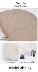 Détails du tissu extérieur imperméable et de la doublure en fausse fourrure douce