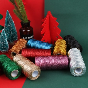 Colorful 1.5mm metallic glitter strings for gift wrapping and Christmas DIY decor