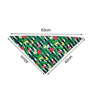 Tropical fruit pattern pet bandana for dogs with 63cm base and botanical flower print