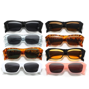 Vintage polygonal sunglasses collection in eight colors with minimalist plastic frames