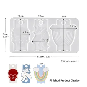 Moule en silicone pour plaques de gobelet 40oz avec tête de mort et licorne