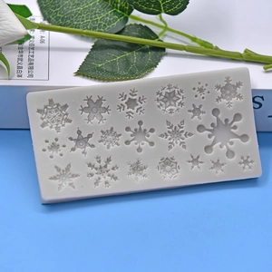 Multi-cavity snowflake silicone mold for cake decorating and DIY winter crafts