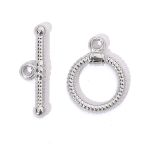 Fermoir à bascule en acier inoxydable argent poli pour la création de bijoux DIY