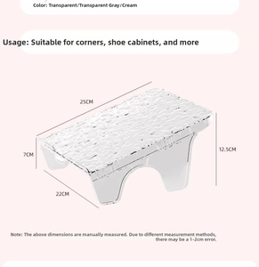 Transparent acrylic double-layer shoe rack organizer with wavy texture top and dimensions