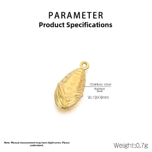 Paramètres de taille et poids pour pendentif maïs en acier inoxydable doré