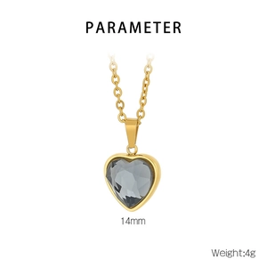 Produktdetails eines 14mm Herzanhängers aus 18K vergoldetem Titanstahl, Gewicht ca. 4g