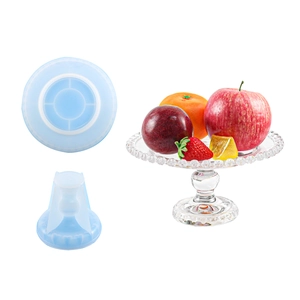 DIY silicone resin mold set for creating heart-edged round fruit trays and display stands