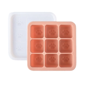 Bac à glaçons en silicone patte de chat avec couvercle, moule flexible à 9 cellules