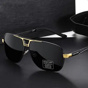 Polarized aviator sunglasses for men with photochromic lenses for day and night driving
