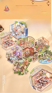 Miniature cartoon scenery sticker book with room and garden themes for DIY scrapbooking
