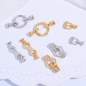 Fermoir De Bijoux En Argent Sterling 925 Connecteur De Collier Avec Zircon Clair Accessoires DIY Pour Bracelet Artisanat