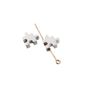 Perle puzzle polie en acier inoxydable pour bijoux DIY avec trou de 1,8 mm