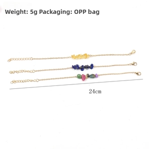 Detail of beaded gemstone bracelets showing 24cm length and lightweight 5g design