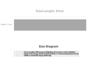 Size chart for winter faux rabbit fur scarf showing length 83cm and width 11cm
