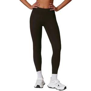 High-waisted quick-dry yoga leggings in dark brown with slimming compression fit