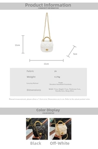 Tableau des tailles détaillé et dimensions pour le mini sac matelassé en cuir PU