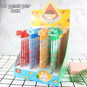 Wholesale set of 40 colorful stacking pencils with 3D cartoon toppers and fruit patterns