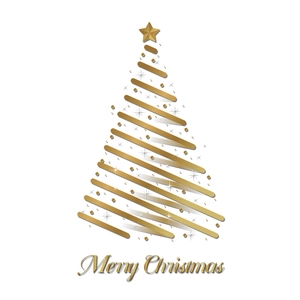 Elegant gold Christmas tree window sticker with Merry Christmas text for festive glass decor